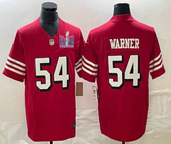 Nike San Francisco 49ers #54 Fred Warner Red 2023 F.U.S.E black outline With 2024 Super Bowl (LVIII ) patch Jersey