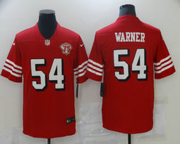 Nike San Francisco 49ers #54 Fred Warner Red 75th anniversary New Vapor Authentic Stitched NFL Jersey