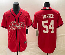 Nike San Francisco 49ers #54 Fred Warner Red Adults Stitched baseball Jersey