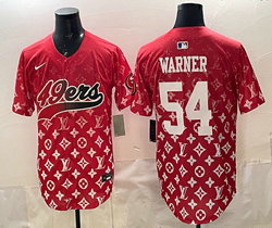 Nike San Francisco 49ers #54 Fred Warner Red Fashion Authentic Stitched NFL jersey