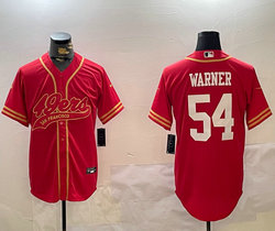 Nike San Francisco 49ers #54 Fred Warner Red Joint 2024 Authentic Stitched baseball jersey