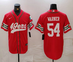 Nike San Francisco 49ers #54 Fred Warner Red Joint 2024 Authentic Stitched baseball jersey