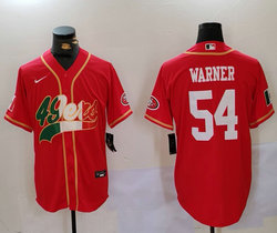 Nike San Francisco 49ers #54 Fred Warner Red Mexico 2(II) Joint Authentic Stitched baseball jersey