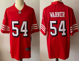 Nike San Francisco 49ers #54 Fred Warner Red the number have the black outline NFL jersey