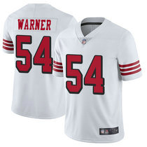 Nike San Francisco 49ers #54 Fred Warner White the number have the black outline NFL jersey