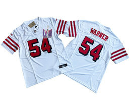 Nike San Francisco 49ers #54 Fred Warner White have black outline 2023 F.U.S.E. With 2024 Super Bowl (LVIII ) patch Jersey