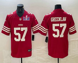 Nike San Francisco 49ers #57 Dre Greenlaw Red Vapor Untouchable With 2024 Super Bowl (LVIII ) patch Jersey