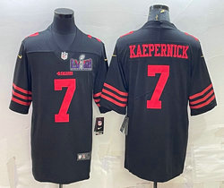 Nike San Francisco 49ers #7 Colin Kaepernick Black With 2024 Super Bowl (LVIII ) patch Jersey