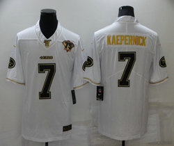 Nike San Francisco 49ers #7 Colin Kaepernick White Gold 75th anniversary Authentic Stitched NFL Jersey