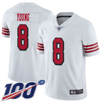 Nike San Francisco 49ers #8 Steve Young 100th Season White Vapor Untouchable Authentic Stitched NFL Jersey