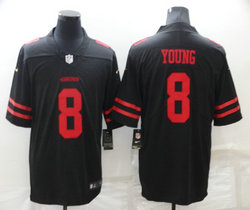 Nike San Francisco 49ers #8 Steve Young Black Vapor Untouchable Authentic Stitched NFL Jersey