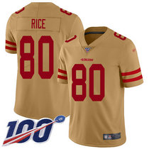 Nike San Francisco 49ers #80 Jerry Rice 100th Season Inverted Legend Vapor Untouchable With Team Patch Authentic Stitched NFL Jersey