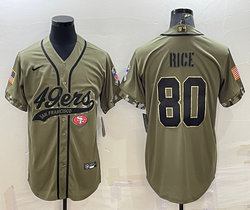Nike San Francisco 49ers #80 Jerry Rice 2022 Salute To Service Joint Authentic Stitched baseball jersey