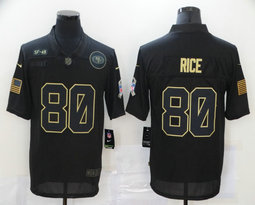 Nike San Francisco 49ers #80 Jerry Rice Black Gold Authentic stitched NFL jersey