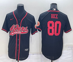 Nike San Francisco 49ers #80 Jerry Rice Black Joint adults Authentic Stitched baseball jersey