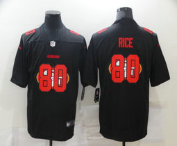Nike San Francisco 49ers #80 Jerry Rice Black Shadow Authentic Stitched NFL Jerseys