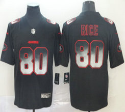 Nike San Francisco 49ers #80 Jerry Rice Black Smoke Fashion Vapor Untouchable Authentic Stitched NFL Jersey