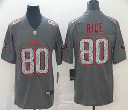 Nike San Francisco 49ers #80 Jerry Rice Gray Fashion Static Authentic Stitched NFL Jersey