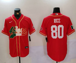 Nike San Francisco 49ers #80 Jerry Rice Red Mexico 2(II) Joint Authentic Stitched baseball jersey