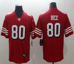 Nike San Francisco 49ers #80 Jerry Rice Red the number have the black outline NFL jersey