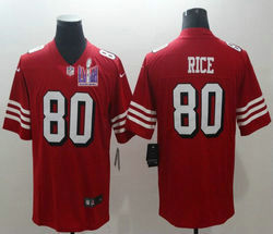 Nike San Francisco 49ers #80 Jerry Rice Red the number have the black outline With 2024 Super Bowl (LVIII ) patch Jersey