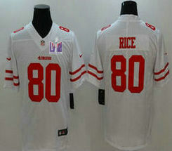 Nike San Francisco 49ers #80 Jerry Rice White With 2024 Super Bowl (LVIII ) patch Jersey