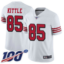 Nike San Francisco 49ers #85 George Kittle 100th Season White Vapor Untouchable Authentic Stitched NFL Jersey