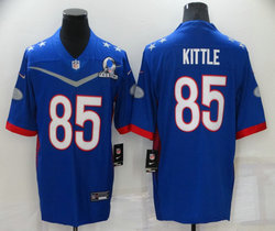 Nike San Francisco 49ers #85 George Kittle 2022 All star Blue Authentic Stitched NFL Jersey