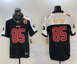 Nike San Francisco 49ers #85 George Kittle Black Thanksgiving Gold Name F.U.S.E NFL jersey