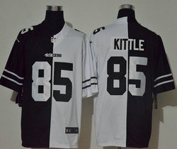 Nike San Francisco 49ers #85 George Kittle Black and White Authentic Stitched NFL Jersey