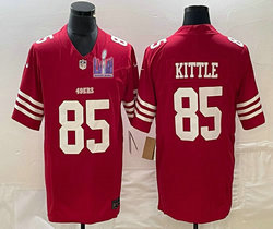 Nike San Francisco 49ers #85 George Kittle Red 2023 F.U.S.E With 2024 Super Bowl (LVIII ) patch Jersey