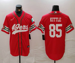 Nike San Francisco 49ers #85 George Kittle Red Joint 2024 Authentic Stitched baseball jersey