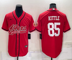 Nike San Francisco 49ers #85 George Kittle Red Joint adults Authentic Stitched baseball jersey