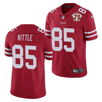 Nike San Francisco 49ers #85 George Kittle Red Vapor Untouchable 75th anniversary Authentic Stitched NFL Jersey
