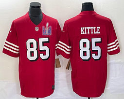 Nike San Francisco 49ers #85 George Kittle Red have black outline 2023 F.U.S.E. With 2024 Super Bowl (LVIII ) patch Jersey
