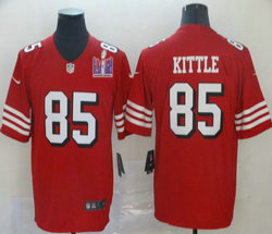 Nike San Francisco 49ers #85 George Kittle Red the number have the black outline With 2024 Super Bowl (LVIII ) patch Jersey
