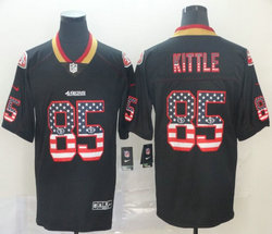 Nike San Francisco 49ers #85 George Kittle USA flag Lights Out Vapor Untouchable Authentic Stitched NFL jersey