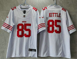 Nike San Francisco 49ers #85 George Kittle White 2023 F.U.S.E Authentic Stitched NFL Jersey