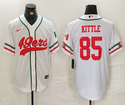 Nike San Francisco 49ers #85 George Kittle White 2024 Joint Authentic Stitched baseball jersey
