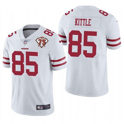 Nike San Francisco 49ers #85 George Kittle White Vapor Untouchable 75th anniversary Authentic Stitched NFL Jersey