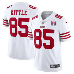 Nike San Francisco 49ers #85 George Kittle White With 2024 Super Bowl (LVIII ) patch Jersey