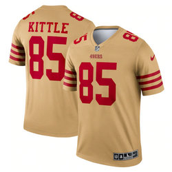 Nike San Francisco 49ers #85 George Kittle Yellow 2022 Inverted Legend Authentic Stitched NFL Jerseys