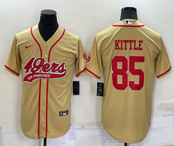 Nike San Francisco 49ers #85 George Kittle Yellow Joint adults Authentic Stitched baseball jersey