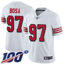 Nike San Francisco 49ers #97 Nick Bosa 100th Season White Vapor Untouchable Authentic Stitched NFL Jersey