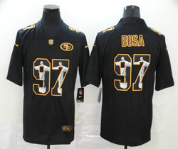 Nike San Francisco 49ers #97 Nick Bosa Black Jesus Authentic Stitched NFL Jersey