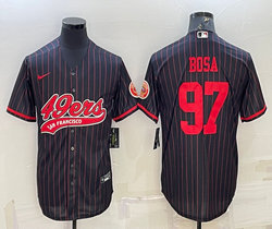 Nike San Francisco 49ers #97 Nick Bosa Black Joint Adults Stripe baseball Jersey
