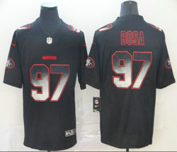 Nike San Francisco 49ers #97 Nick Bosa Black Smoke Fashion Authentic Stitched NFL Jersey