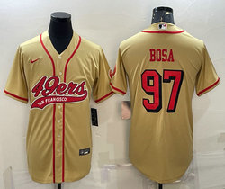 Nike San Francisco 49ers #97 Nick Bosa Gold Joint Authentic Stitched baseball jersey