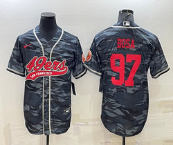 Nike San Francisco 49ers #97 Nick Bosa Grey Camo With Patch Joint Adults Authentic Stitched baseball jersey