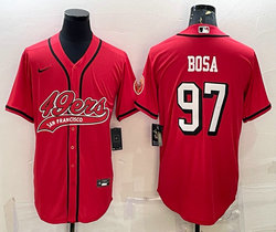 Nike San Francisco 49ers #97 Nick Bosa Red Adults Authentic Stitched baseball Jersey